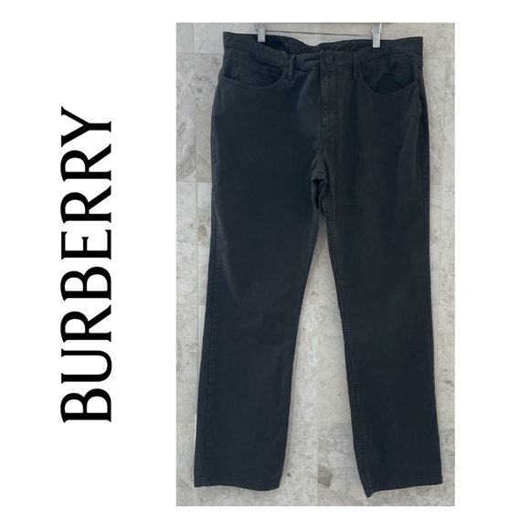 BURBERRY {38R} Men's Cotton Pants / Jeans Styling Charcoal Gray Straight Leg - Picture 1 of 8